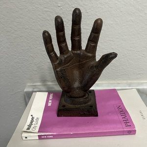 Vintage hand figure sculpture with mount plate